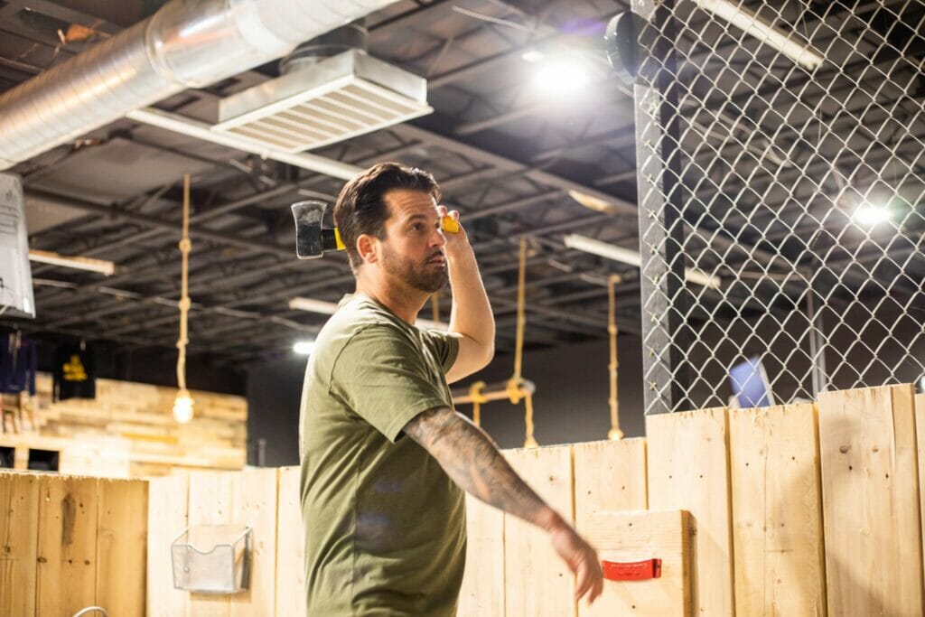 Axe throwing at Lumberjaxes Axe Throwing Tempe