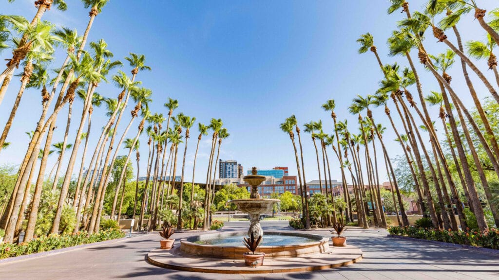 Downtown view from Tempe Mission Palms