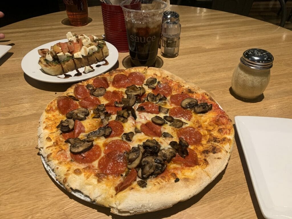 Pizza and Bruschetta at Sauce Pizza Tempe